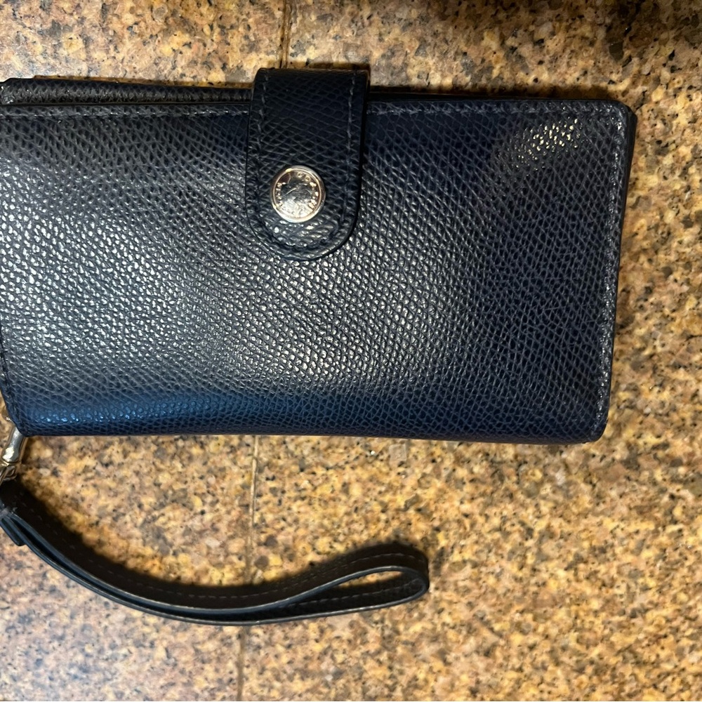 Coach Black and Blue Leather Phone Case